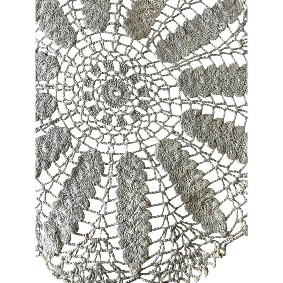 Handmade Cream Crocheted Harvest Wheat Doily 18" D Country French Core  Wedding - Picture 6 of 10
